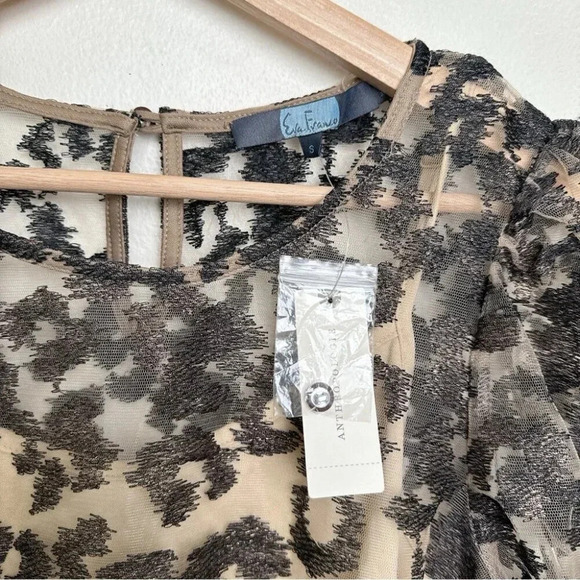 Anthropologie Eva Franco Womens Size Small Sheer  Leopard Top - Picture 9 of 14